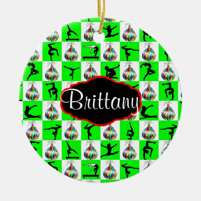 JOYEUX GYMNASTIQUE PERSONNALISÉ ORNEMENT DE NOËL (Devant)