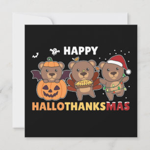 Joyeux Hallothanksma's Bears Noël Ours Invitation