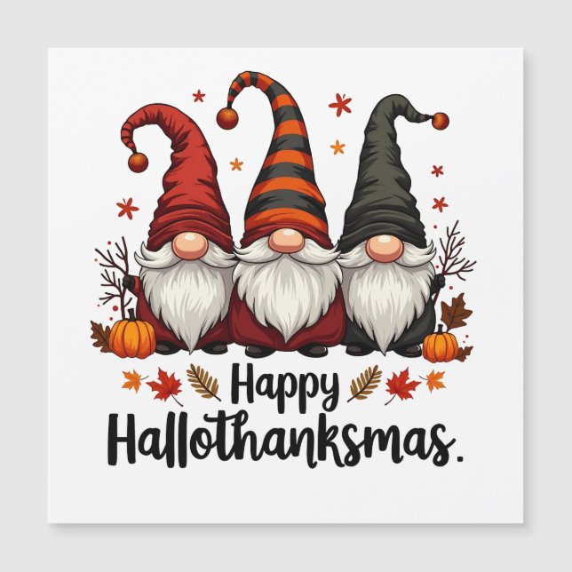Joyeux Hallothanksmas Halloween Xmas Gnomes  (Devant)