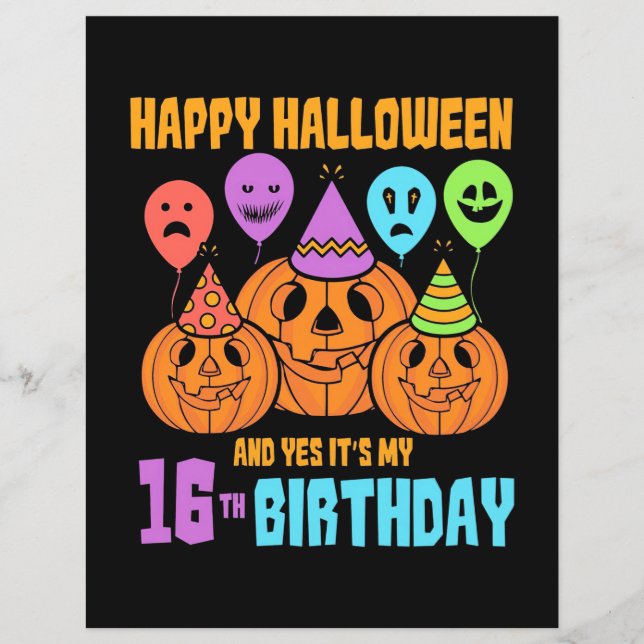 Joyeux Halloween 16ème anniversaire (Devant)