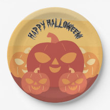 Joyeux Halloween ! Assiettes en carton citrouilles