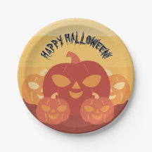 Joyeux Halloween ! Assiettes en papier citrouilles