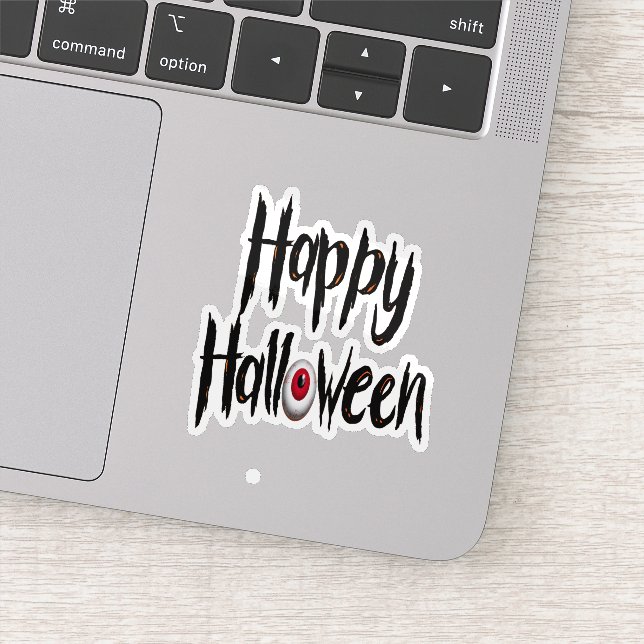 Joyeux halloween autocollant effrayant (Détail)