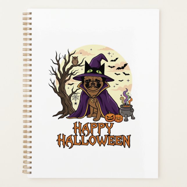 Joyeux Halloween Carlin Chapeau de Sorcière Chaudr (Devant)