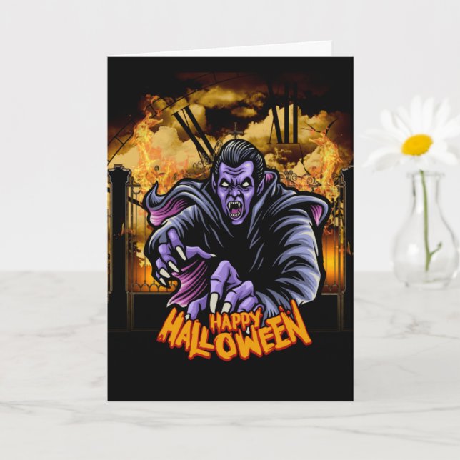 Joyeux Halloween carte de cimetière (Petite plante)