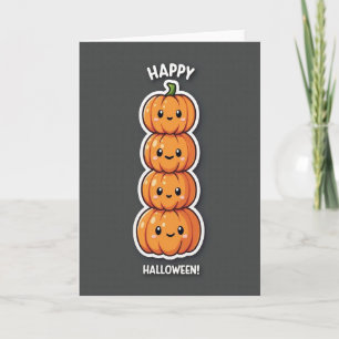 Joyeux Halloween Carte de Citrouilles Mignonnes