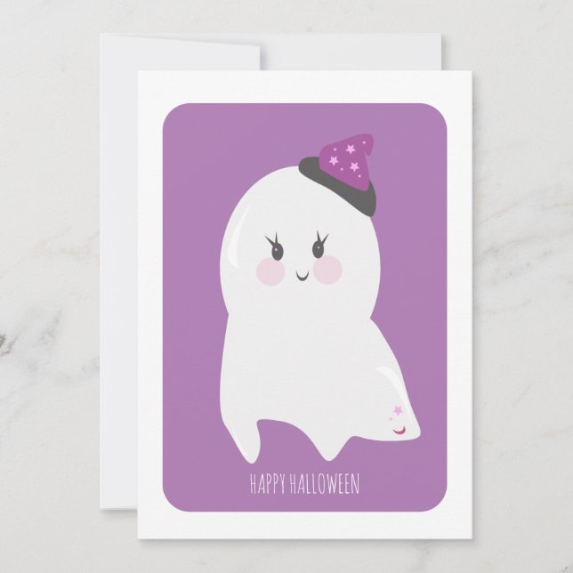 Joyeux Halloween Carte de Fantôme Mignon (Devant)