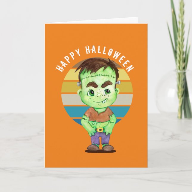Joyeux Halloween - Carte de frankenstein (Devant)