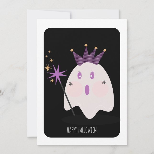 Joyeux Halloween Carte de Princesse Fantôme Mignon (Devant)