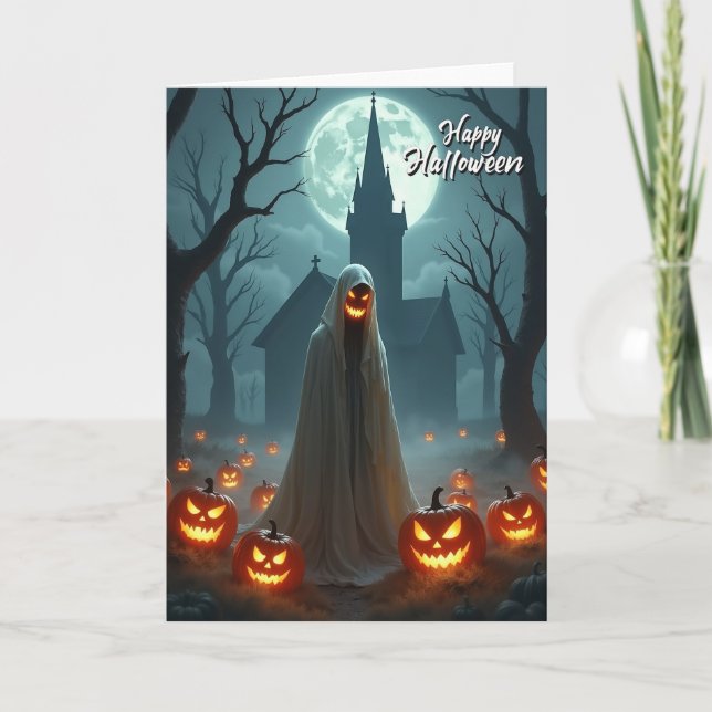 Joyeux Halloween Carte Fantomatique (Devant)