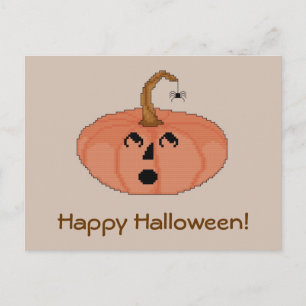 Joyeux Halloween ! Carte postale Citrouille Startl