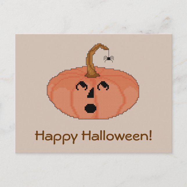 Joyeux Halloween ! Carte postale Citrouille Startl (Devant)