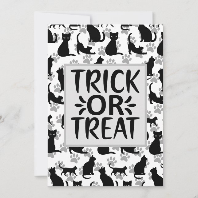 Joyeux Halloween Chat Noir Carte Personnalisable (Devant)