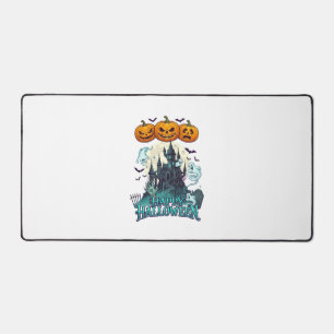 Joyeux Halloween Château Hanté Citrouilles Fantôme