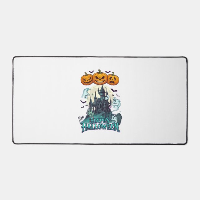 Joyeux Halloween Château Hanté Citrouilles Fantôme (Recto)