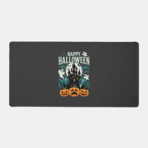 Joyeux Halloween Château Hanté Fantômes et Citroui