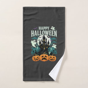 Joyeux Halloween Château Hanté Fantômes et Citroui
