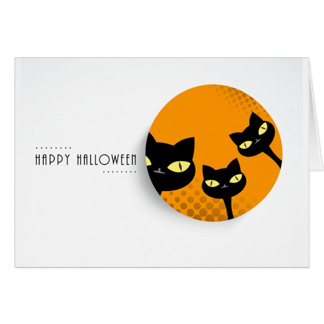 Joyeux Halloween : Chats noirs (Devant horizontal)