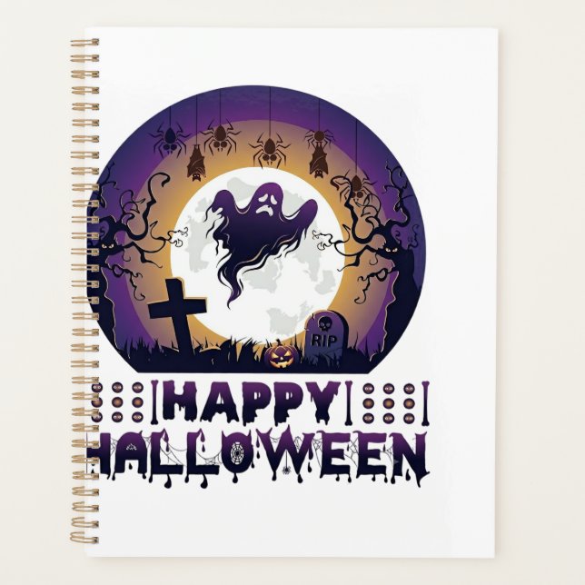 Joyeux Halloween Chauves-souris fantômes araignées (Devant)