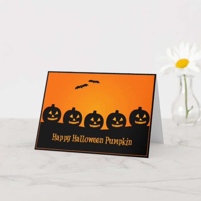 Joyeux Halloween Citrouille - Carte Halloween (Petite plante)