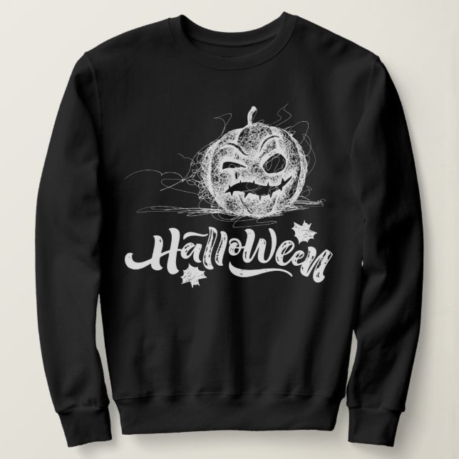 Joyeux Halloween citrouille effrayant Sweatshirt f (Design devant)