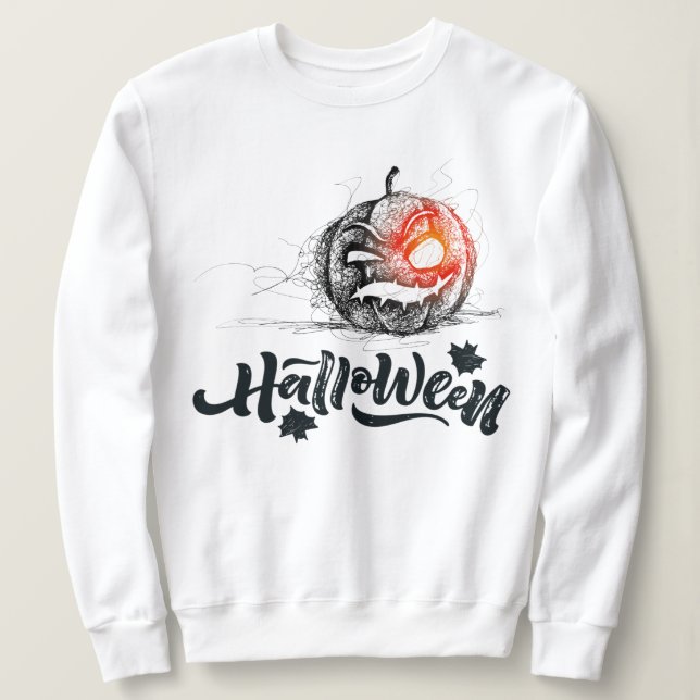 Joyeux Halloween citrouille effrayant Sweatshirt f (Design devant)