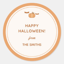 Joyeux Halloween de la part" Autocollant Cadeau Fa