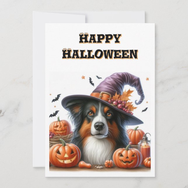 Joyeux Halloween de la part de chien mignon carte  (Devant)