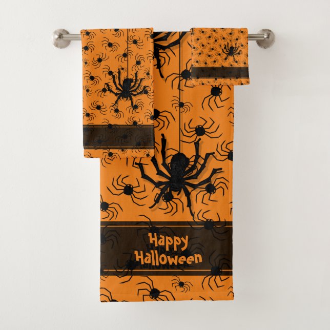 Joyeux Halloween Déplaisants Crawly Spiders Orange (En situation)