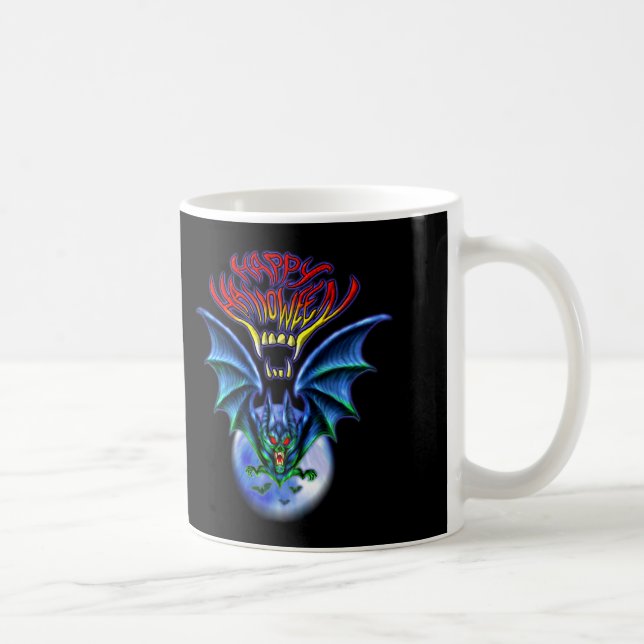 Joyeux Halloween Éffrayant Bat Coffee Mug (Droite)