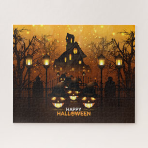 Joyeux Halloween Haunted House Jigsaw Puzzle