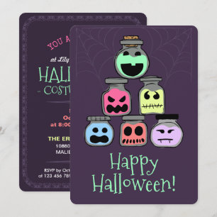 Joyeux Halloween jarres Costume Fête Invitation