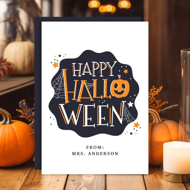 Joyeux Halloween Mignons Enfants Carte de Classe (Créateur téléchargé)