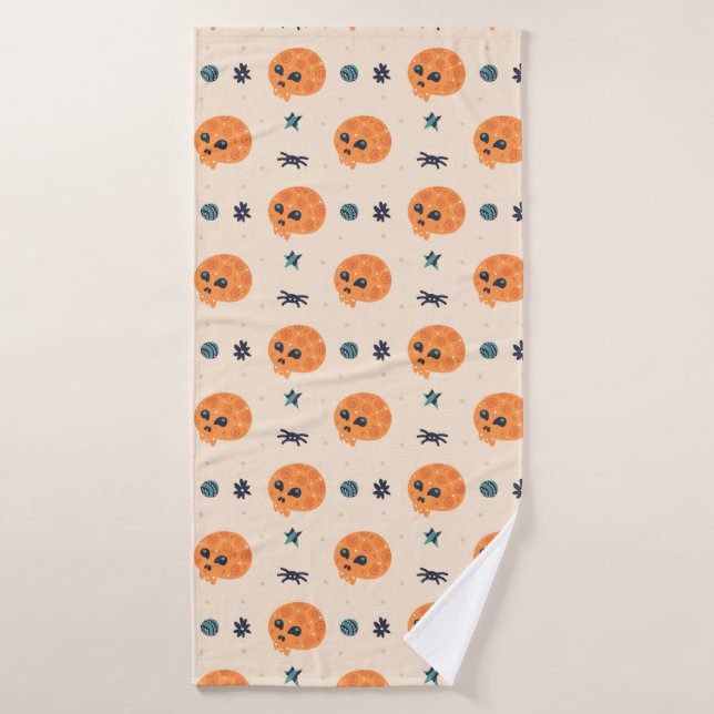 Joyeux Halloween sans couture motif, arrière - pla (Serviette de bain)