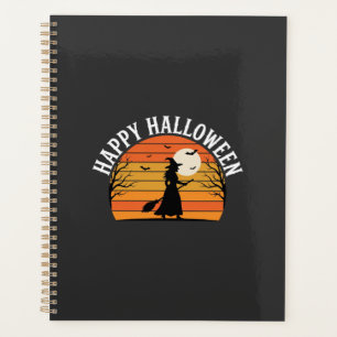 Joyeux Halloween Sorcière Coucher de soleil Design