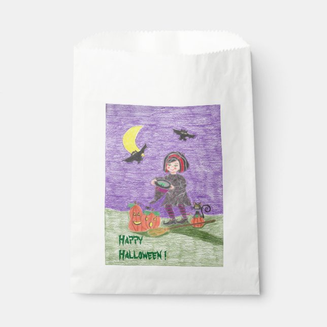 Joyeux Halloween sorcière sacs de faveur (Devant)
