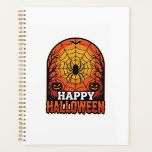 Joyeux Halloween Toile d'Araignée Gravure Vintage