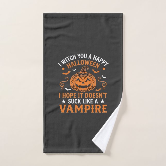 Joyeux Halloween Vampire Citrouille Sorcière Chape (Serviette à main)