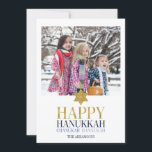 Joyeux Hanoukka Chanukah Carte photo de vacances<br><div class="desc">La conception simulée de feuille d'or Faux est incorporée dans cette conception. Personnalisez le texte personnalisé ci-dessus. Vous pouvez trouver d'autres éléments de coordination dans notre collection "Happy Hanoukka Chanukah".</div>
