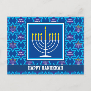🕎 Joyeux Hanoukka, Menorah, Carte postale personn