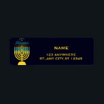 Joyeux Hanoukka Menorah Étiquette<br><div class="desc">Joyeux Hanoukka Menorah Étiquette</div>