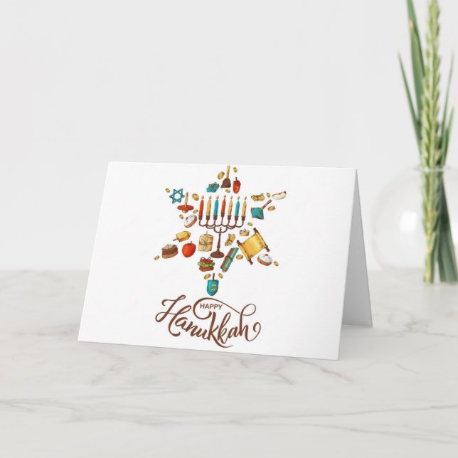 Joyeux Hanukkah Carte de Vœux (Devant)