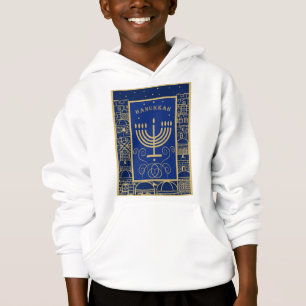 Joyeux Hanukkah Menorah dorée Fête juive