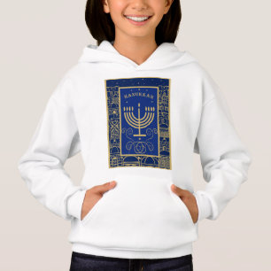 Joyeux Hanukkah Menorah dorée Fête juive