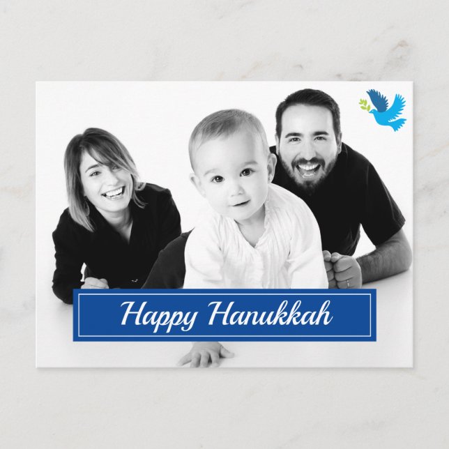 🕎 Joyeux Hanukkah, photo personnalisée, Carte per (Devant)