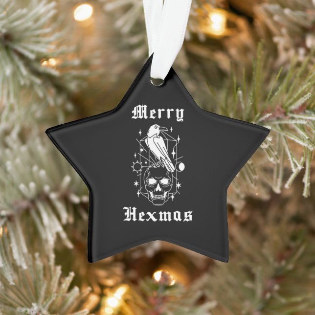 Joyeux Hexmas Sorcier Crâne Éffrayant Witchcraft (Arbre)