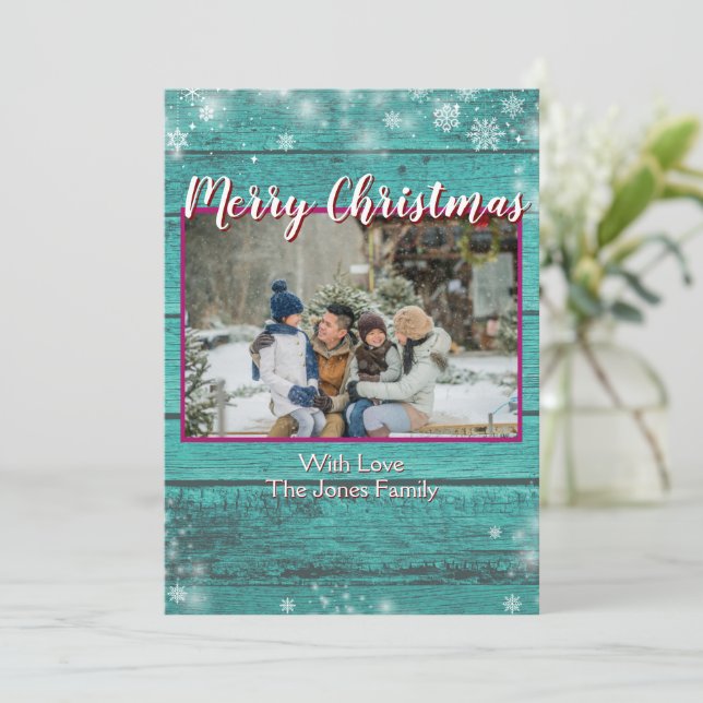 Joyeux hiver Carte photo de Noël (Debout devant)