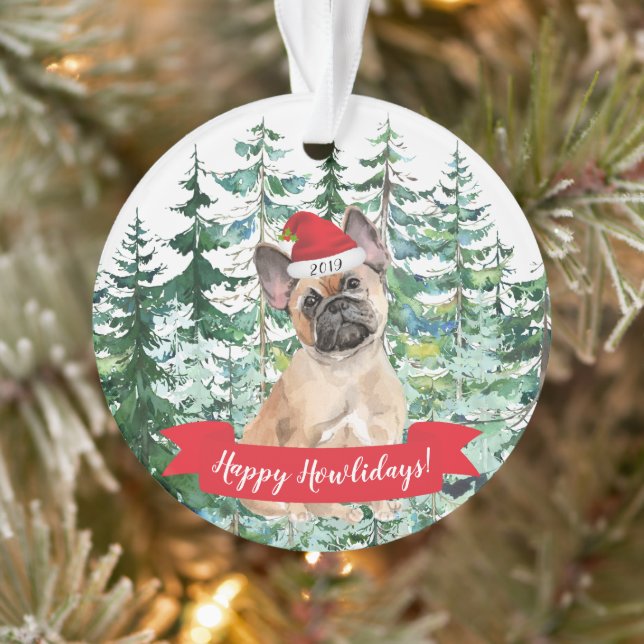 Joyeux Howlidays Bouledogue Français Noël Chien (Arbre)
