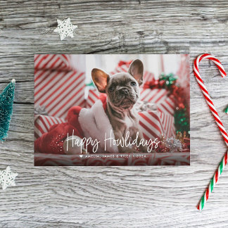 Joyeux Howlidays Carte de Noël pour animaux à phot