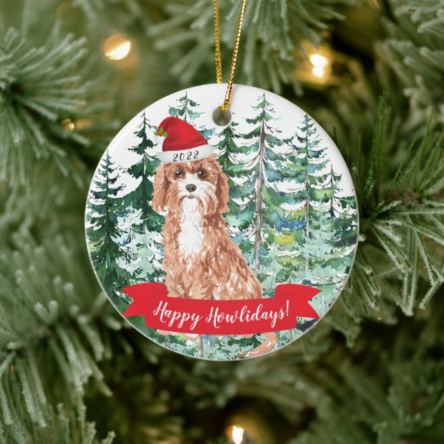 Joyeux Howlidays Cavapoo Chien Ornement de Noël (Arbre)